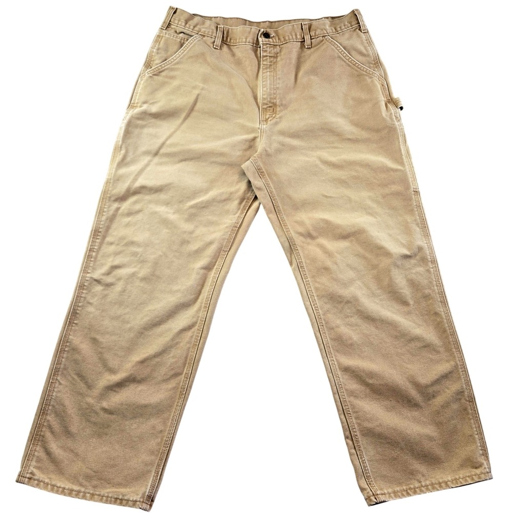 Carhartt Pants Mens 36x29 Brown Carpenter Canvas Relaxed Workwear Pockets